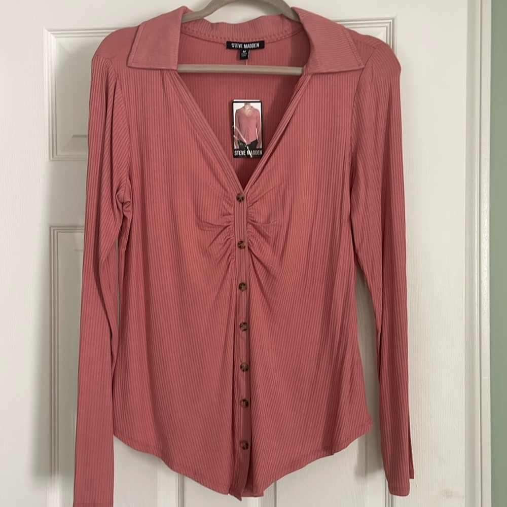 Steve Madden pink blouse
